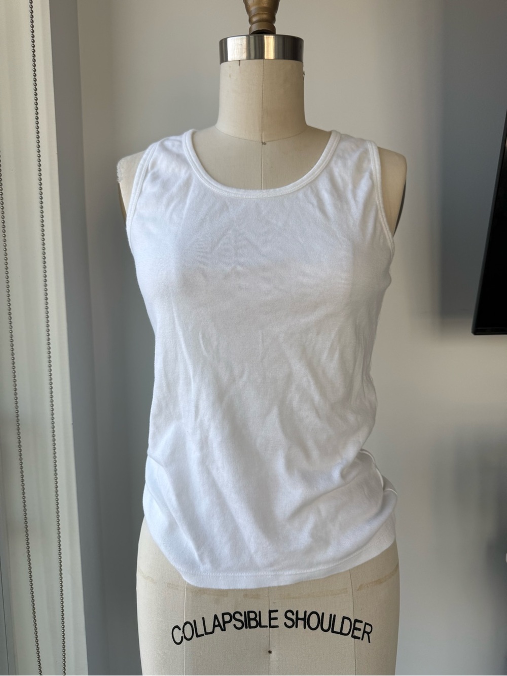 FDJ cotton Essential White Ribbed Tank Top